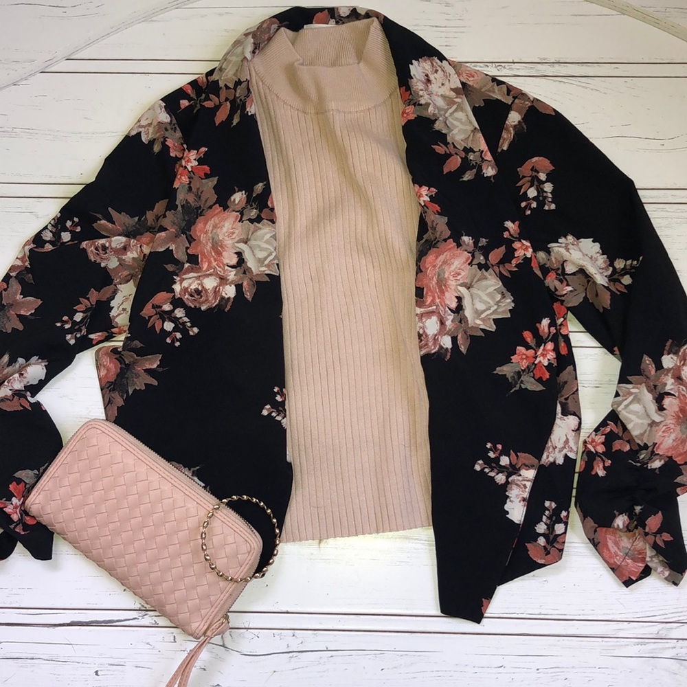 Love Tree Floral Print Stretch Blazer